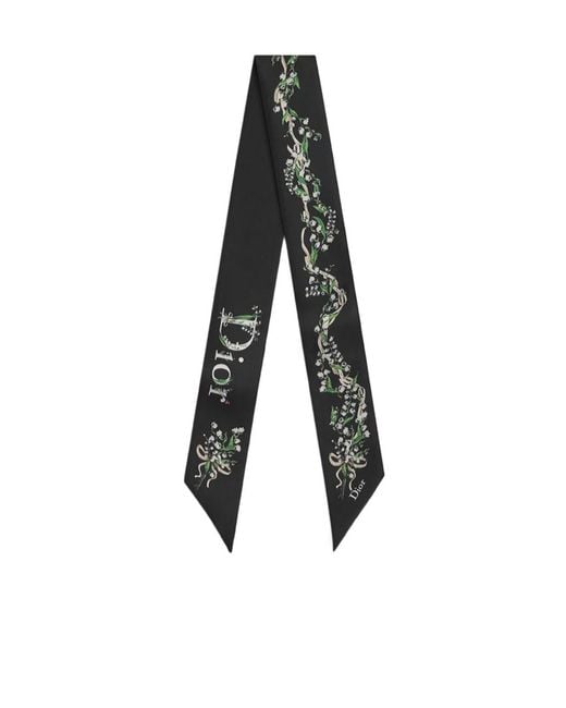 Dior Black Lily Of The Valley Mitzah Scarf
