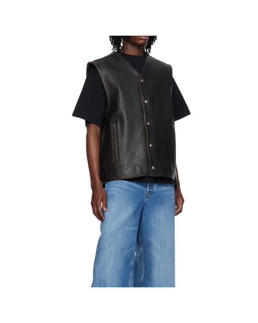 Alexander Wang Black Boxy Moto Vest for men