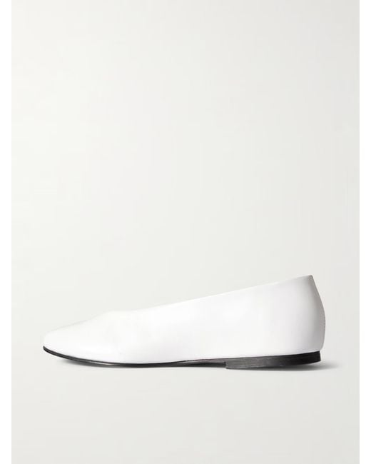 TOVE White Darcy Leather Ballet Flats