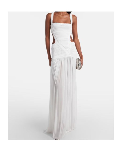 Christopher Esber White Pleated Slip Dress