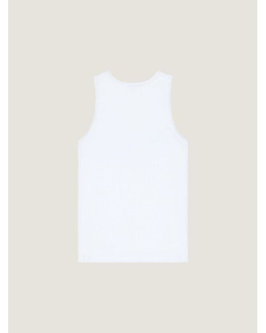 Givenchy White Logo Stamp Printed Tank Top for men