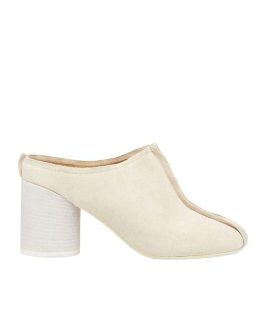 MM6 by Maison Margiela White Anatomic Stitch-Toe Mules