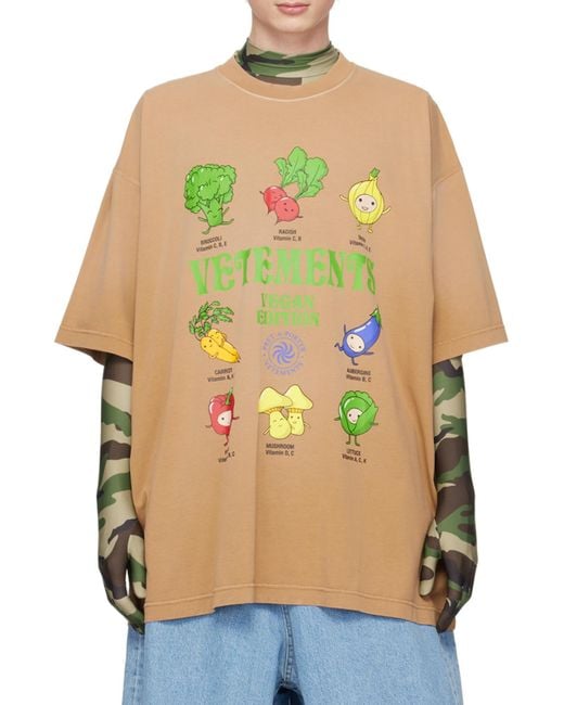 Vetements Multicolor Vegan Logo-Print Cotton T-Shirt for men