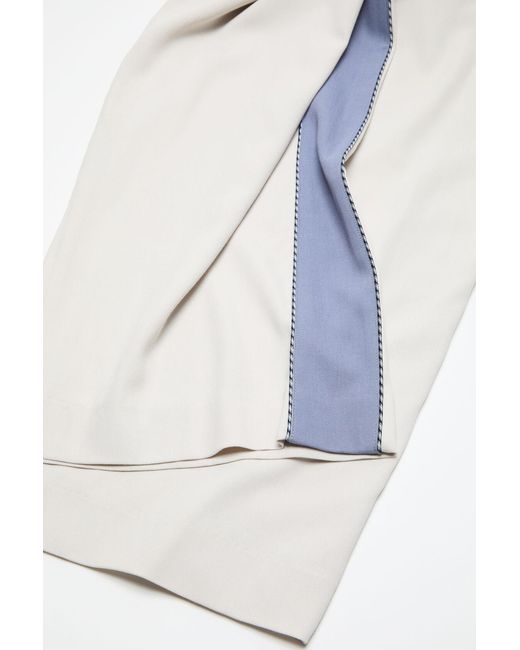 Acne White Elastic Waist Casual Pants for men