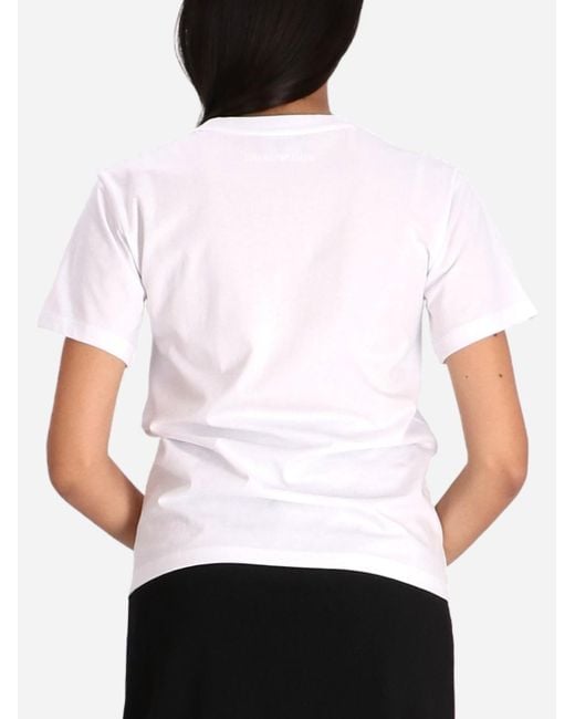 Emporio Armani White Illustration-Print T-Shirt