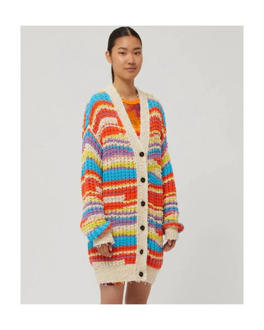 MSGM Red Aglia Knitted Cardigan