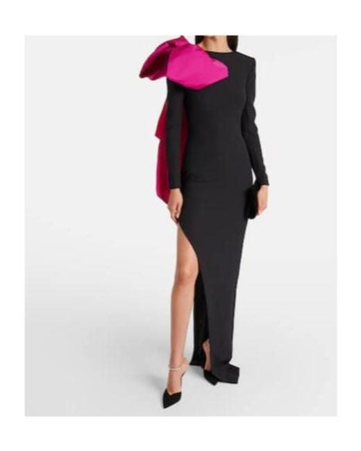 Safiyaa Multicolor Ines Bow-Detail Faille Gown