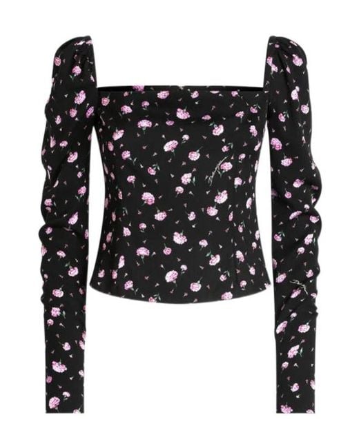 Dolce & Gabbana Black Carnations-Printed Top