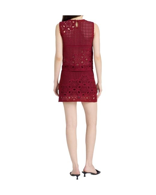 FRAME Red Crocheted Vest