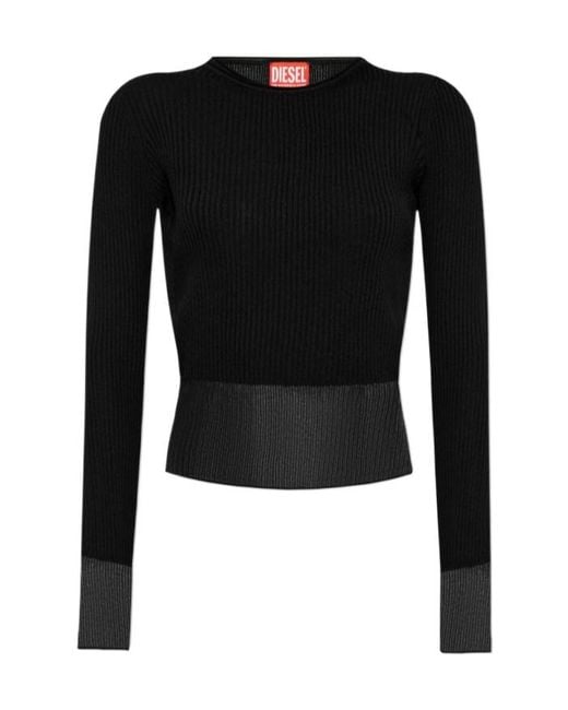 DIESEL Black M-Sleshs Crewneck Knitted Top