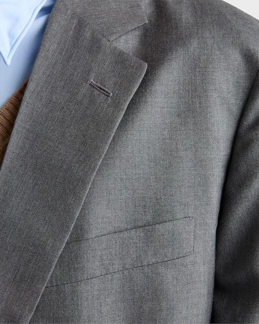 Prada Gray Single-Breasted Silk Suit for men