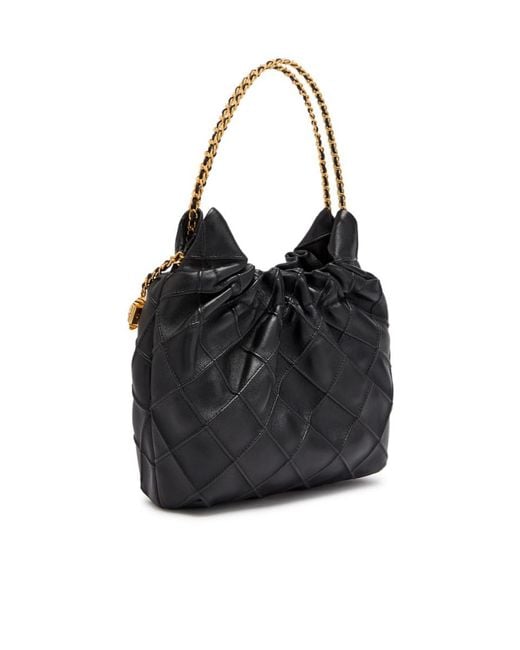 Tory Burch Black Fleming Mini Leather Cross-Body Bag