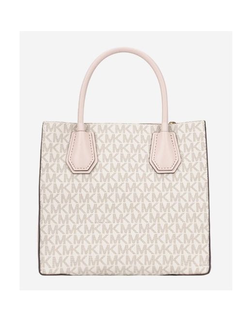 Michael Kors Natural Logo Jacquard Shoulder Bag