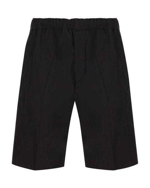 McQueen Black Satin-Weave Knee-Length Shorts for men