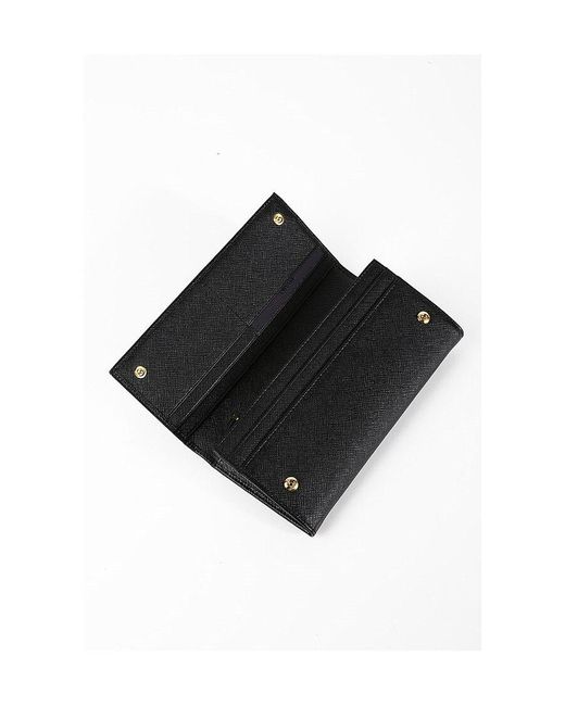 Prada Gray Logo Plaque Continental Wallet
