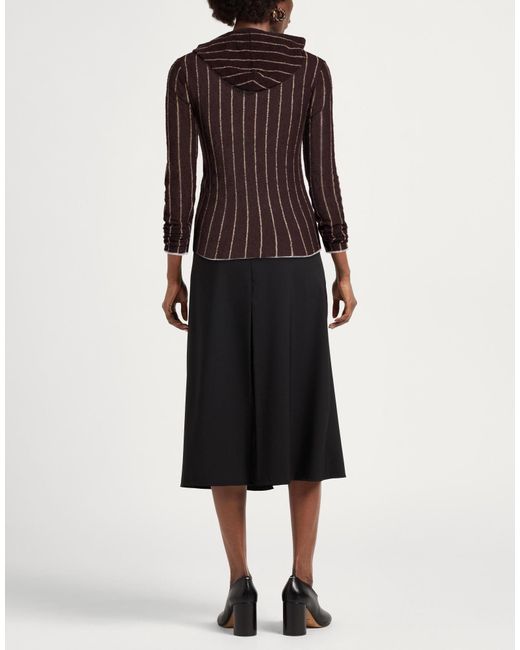 MM6 by Maison Margiela Brown Striped Knitted Long-Sleeve Hoodie