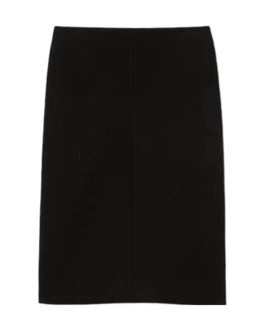 Gucci Black Crêpe Slit Detailed Skirt