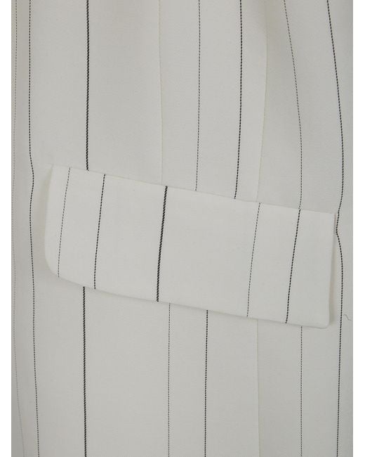 Semicouture Gray Striped Button Waistcoat