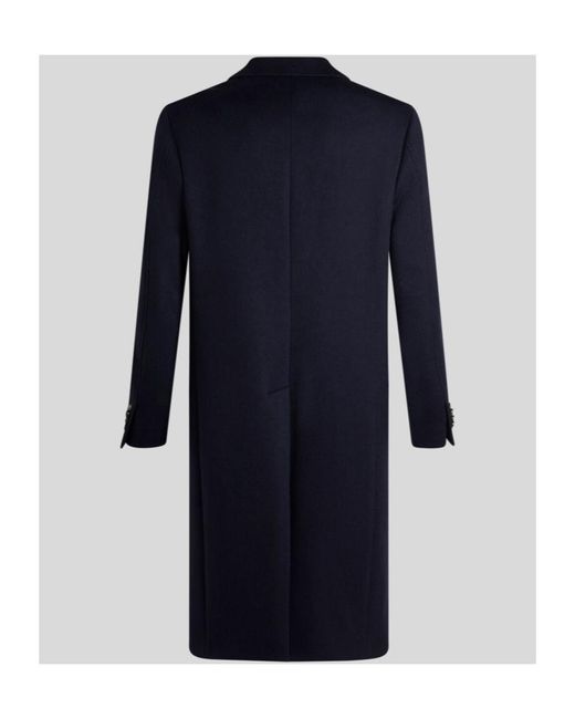 Etro Blue Cashmere Coat for men