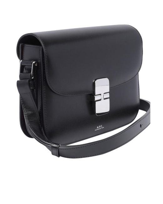 A.P.C. Black Logo Printed Foldover Top Crossbody Bag