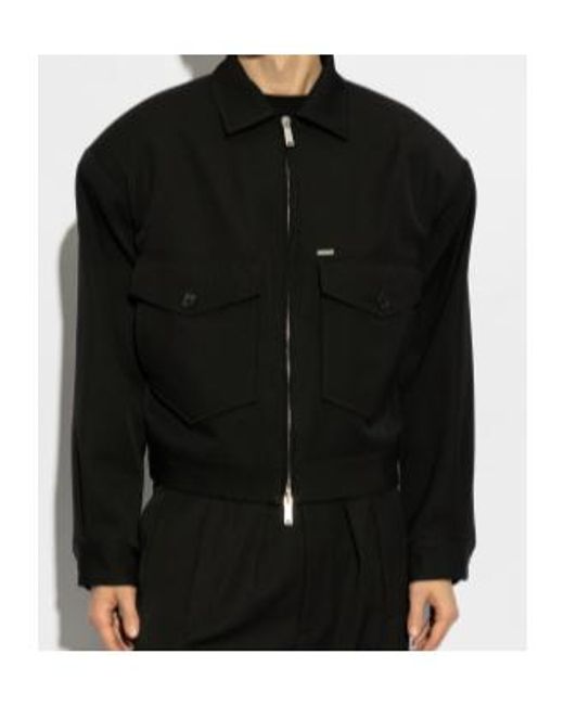 DSquared² Black Wool Bomber Jacket for men