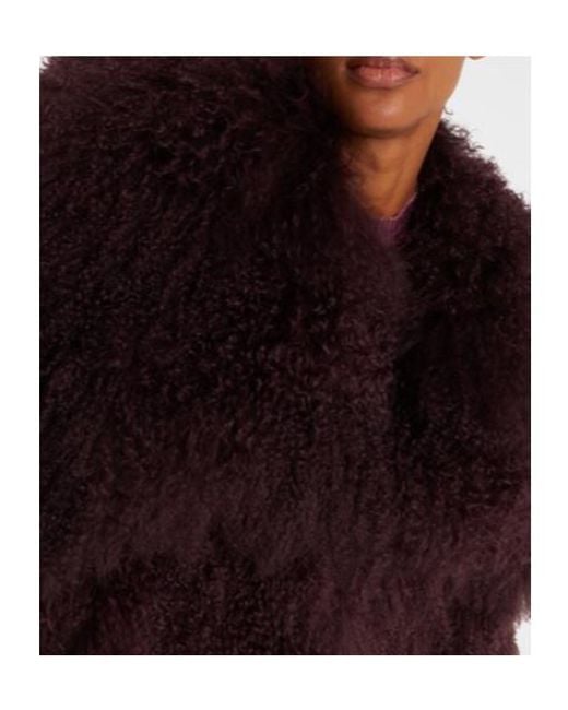 The Attico Purple Thick Lamb Wool Coat