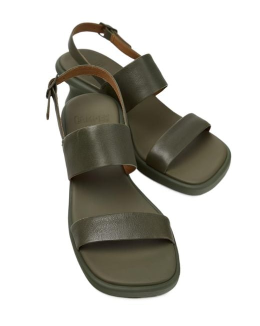 Camper Green Leather Sandals For
