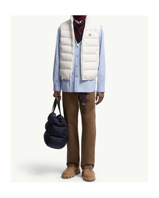 Moncler White Contrin Logo Patch Sleeveless Gilet for men