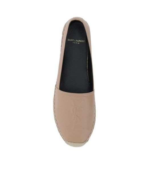 Saint Laurent Brown Cassandre Slip-On Espadrilles