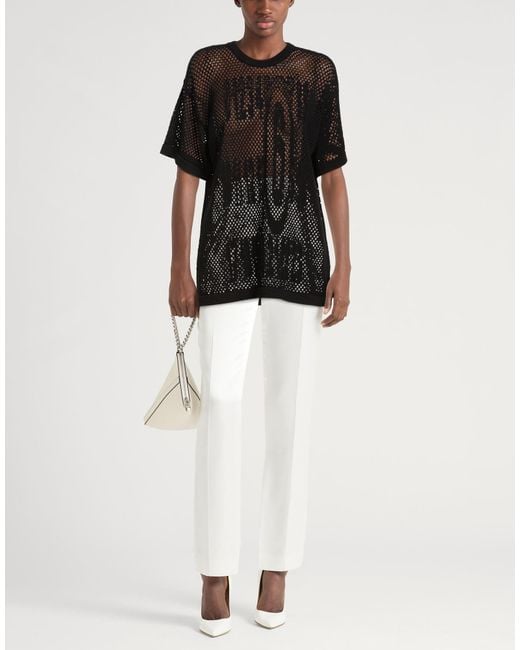 MM6 by Maison Margiela Black Lightweight Short-Sleeve Knit Sweater