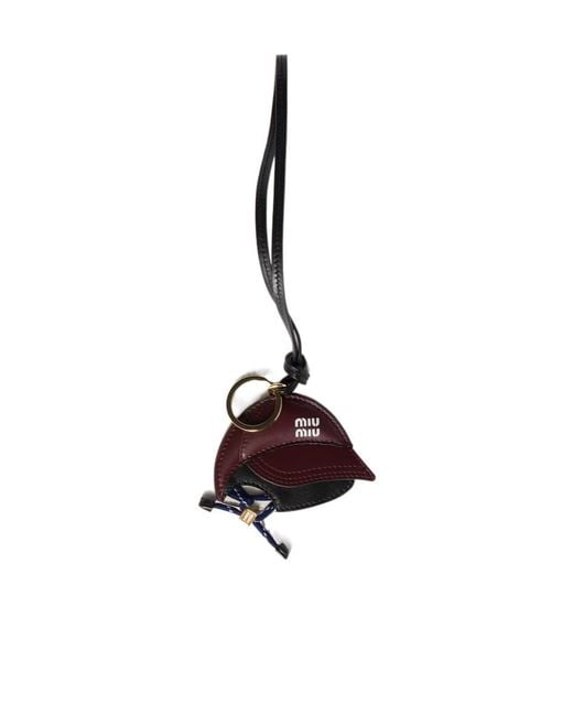 Miu Miu White Logo-Detailed Keyring