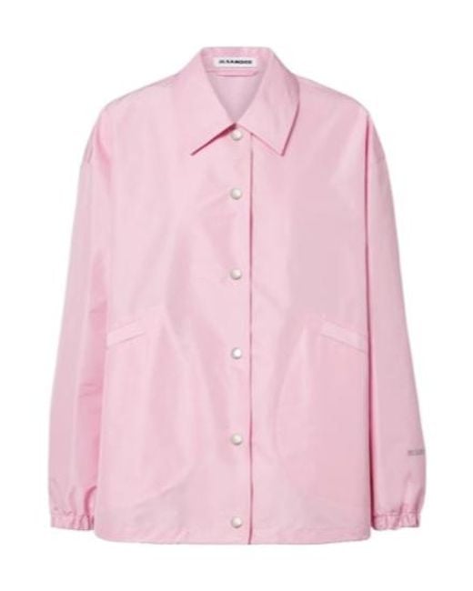 Jil Sander Pink Long-Sleeve Snap-Button Casual Jacket