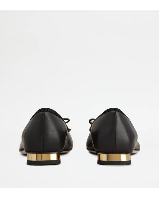 Tod's Black Round-Toed Ballet Shoes