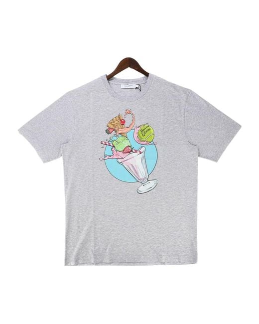 Maison Kitsuné Gray Short Sleeve T-Shirt for men