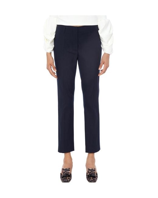 Dries Van Noten Blue High Waist Dress Trousers