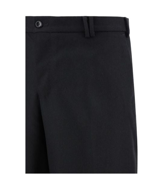 Pt Pantaloni Black Pt Torino Straight Leg Twill Trousers for men
