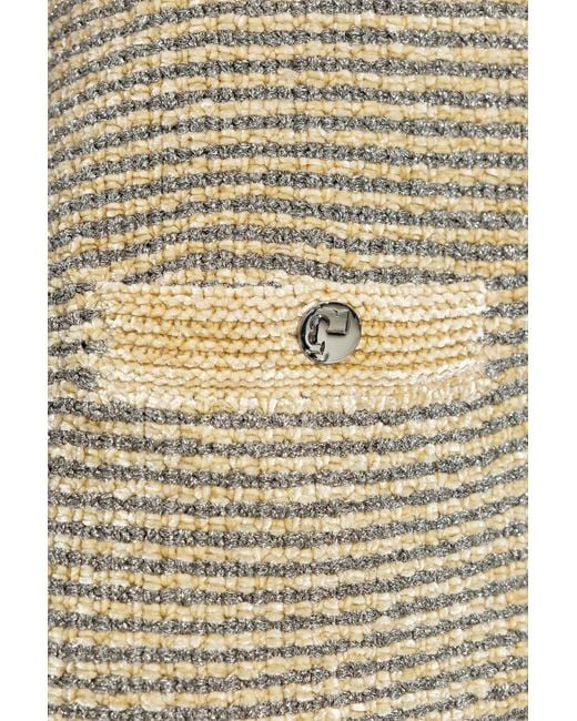 Tory Burch Natural Metallic Thread Velvet Midi Dress