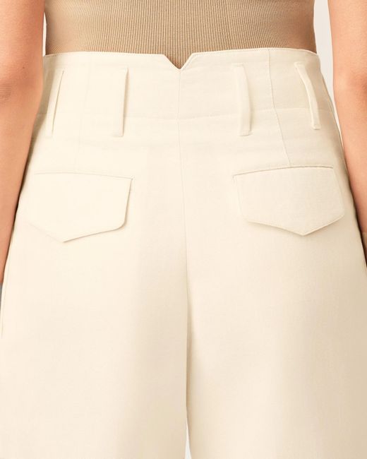 AMI Natural Two-Pleats Cotton And Linen Trousers