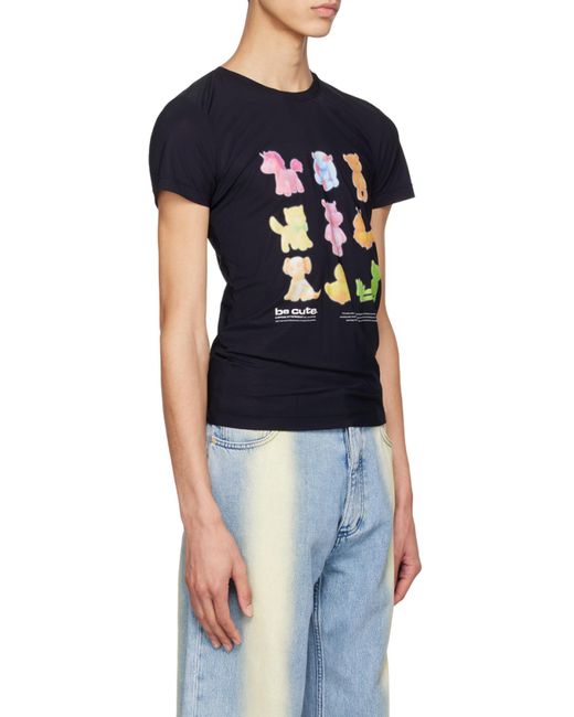 Eytys Black Be Cute Graphic T-Shirt for men