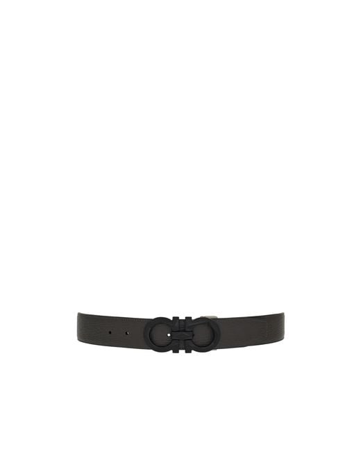 Ferragamo White Reversible And Adjustable Gancini Belt for men
