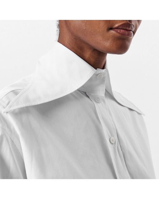McQueen White Minimalist Solid-Color Shirt
