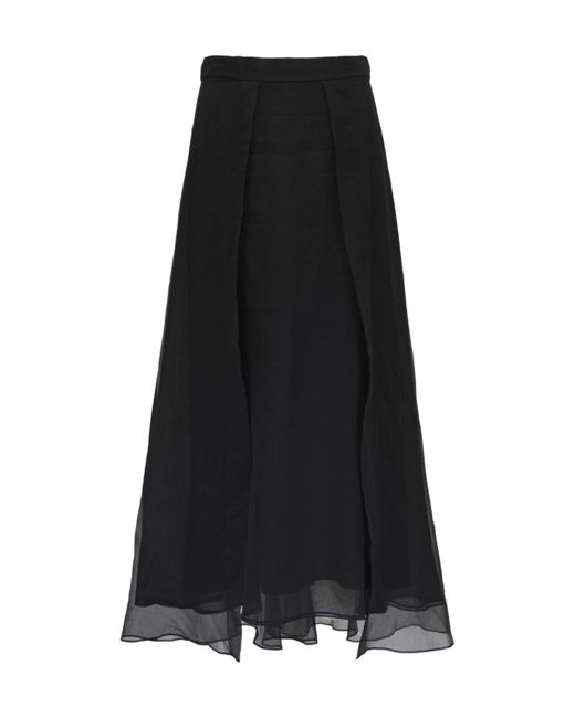 Brunello Cucinelli Black Flared Midi Skirt
