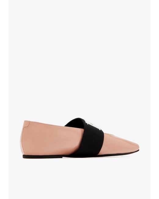 Givenchy Multicolor Shiny Logo Strap Flat Shoes