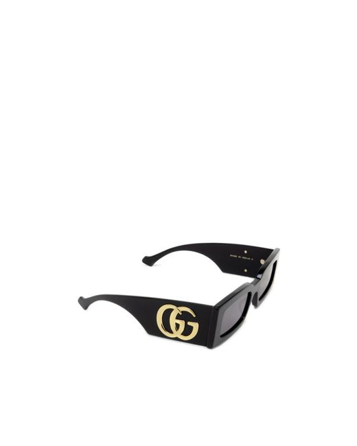 Gucci White Eyewear Rectangular Frame Sunglasses