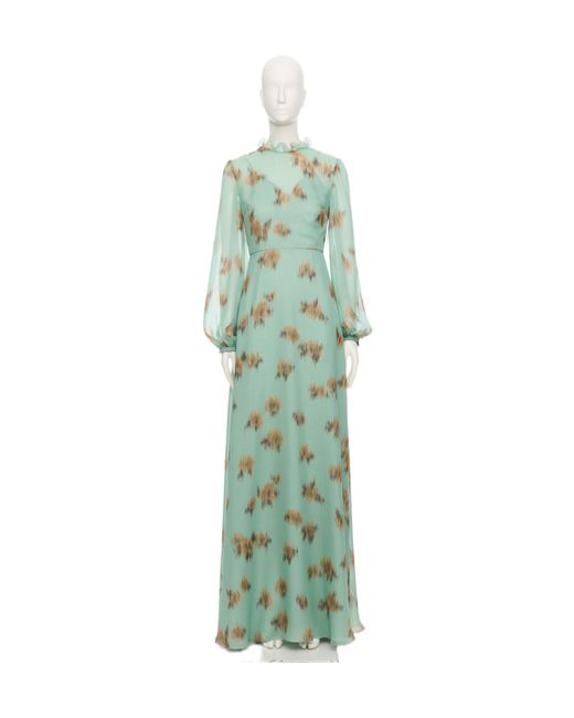 Valentino Green Long Sleeve Dress