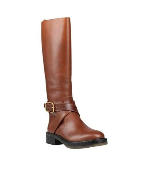 Chloé Brown Solid Color Round-Toe Ankle Boots