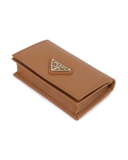 Prada Brown Logo Card Holder