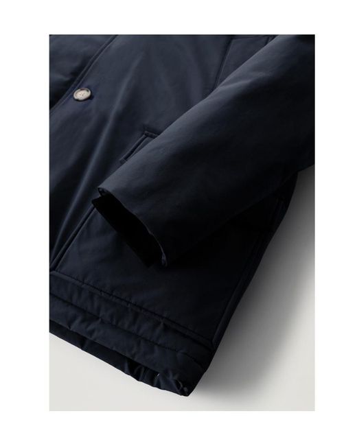 Woolrich Blue Arctic Anorak Hooded Jacket for men