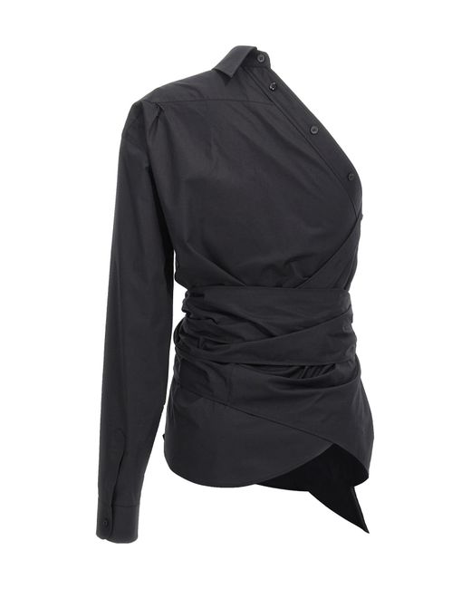 Moschino Blue One-Shoulder Shirt