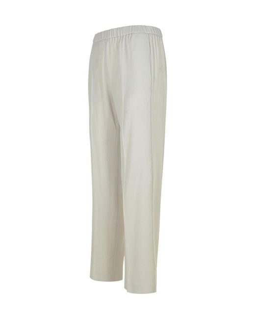 Fabiana Filippi Gray Elasticated Waistband Straight Leg Trousers
